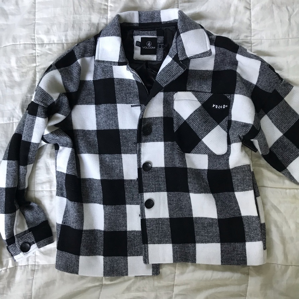 NWT Volcom flannel coat w/ pockets